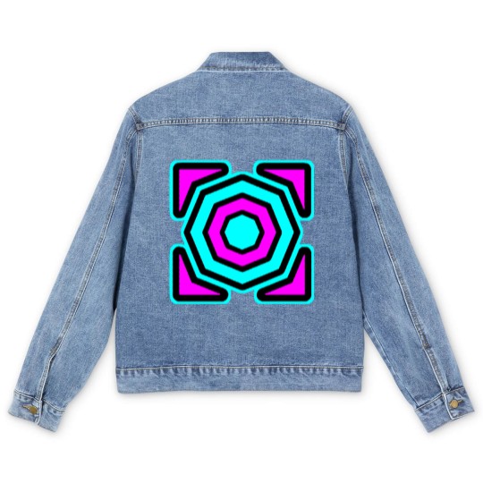 Discover Trusta cube Geometry Dash icon Men's Denim Jackets