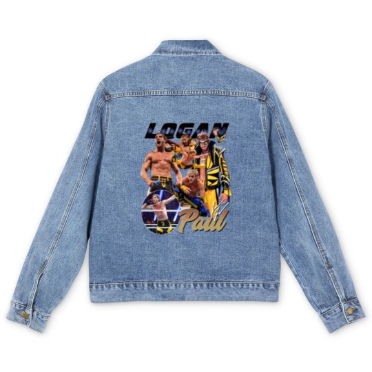 Discover Vintage 90s Graphic Style Logan Paul Men's Denim Jackets, Logan Paul Vintage Men's Denim Jackets Professional Wrestler Gift