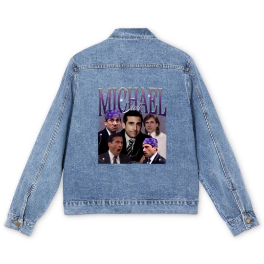 Discover Retro Michael Scott Men's Denim Jackets, Limited Michael Scott Vintage Men's Denim Jackets, Michael Scott Gift