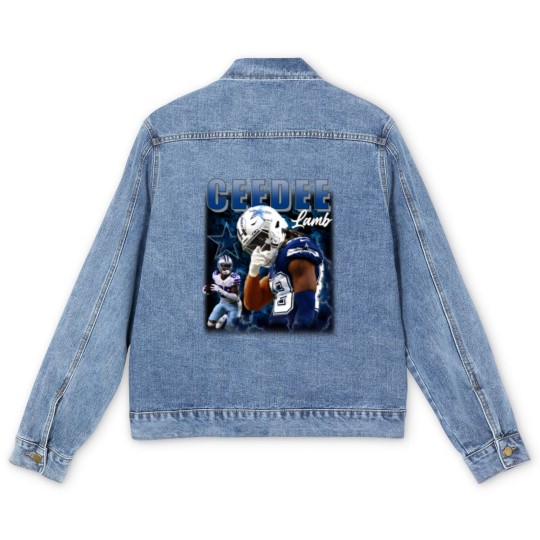 Discover Ceedee Lamb Cowboys Men's Denim Jackets, America Football Men's Denim Jackets, Washed Color Men's Denim Jackets