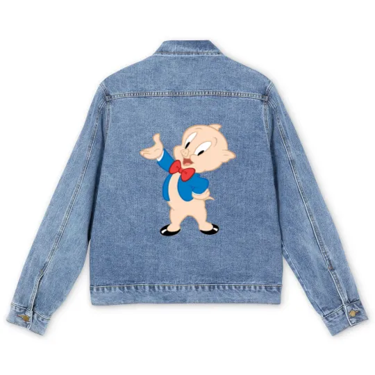 Discover Porky Pig | Classic Pose Men's Denim Jackets