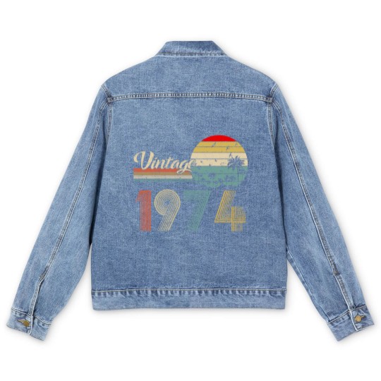 Discover Vintage 1974 Men's Denim Jackets, 1974 Birthday Men's Denim Jackets, 49th Birthday Men's Denim Jackets