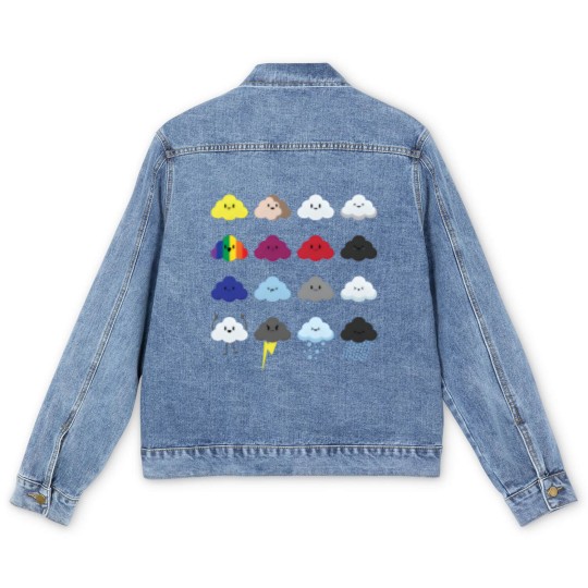 Discover Rain Drops Cloud Rainy Wet Clouds Cloudy Day Mood Men's Denim Jackets