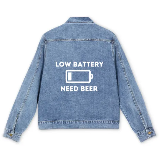 Discover Low Battery Need Beer Men's Denim Jackets