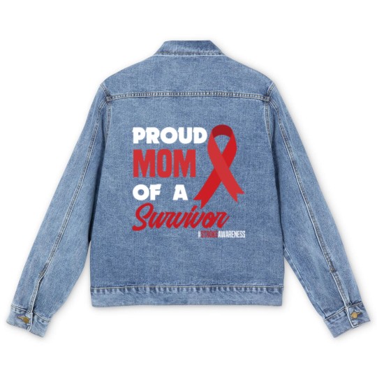 Discover Proud Mom Of A Survivor Stroke Awareness Men's Denim Jackets