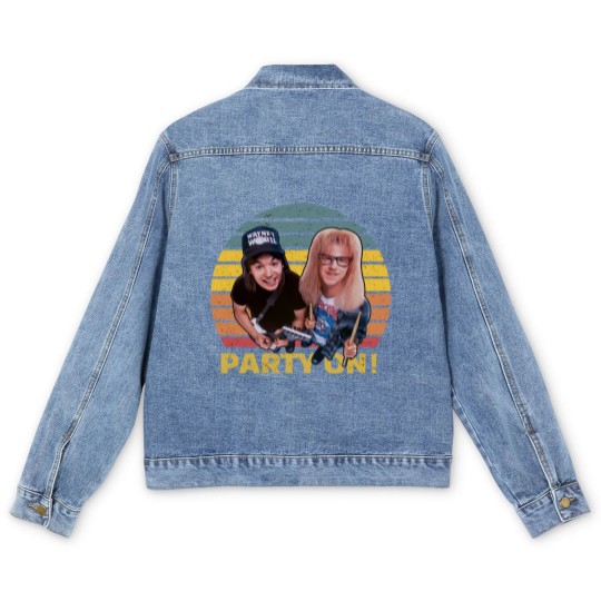 Discover Wayne's World Retro Vintage Men's Denim Jackets, Party On Vintage Men's Denim Jackets
