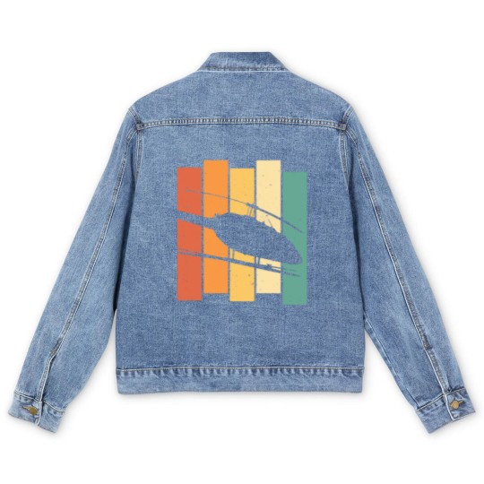 Discover Bell Jetranger Pilot Aviator Helicopter Aviation Men's Denim Jackets