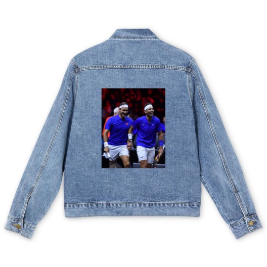 Discover Roger Federer and Rafael Nadal Men's Denim Jackets, Roger Federer 20 Grand Slams Men's Denim Jackets