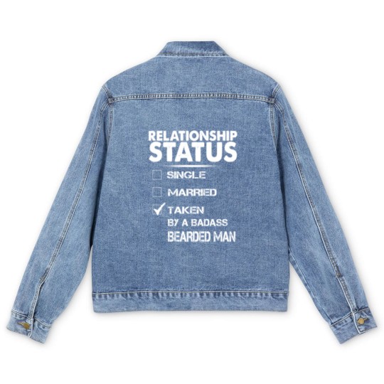 Discover Relationship Status Taken By A Bearded Man Men's Denim Jackets