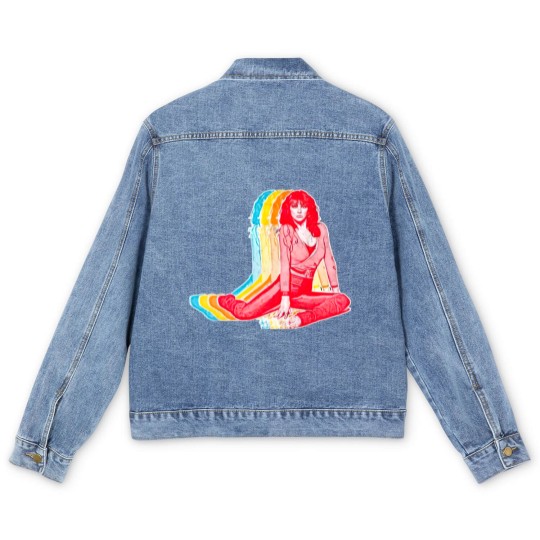 Discover Kate Bush / Retro Rainbow Aesthetic Design - Kate Bush - Men's Denim Jackets