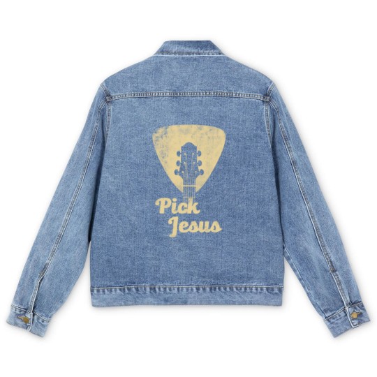Discover Pick Jesus T -Music Pastor - Pastor Easter Men's Denim Jackets