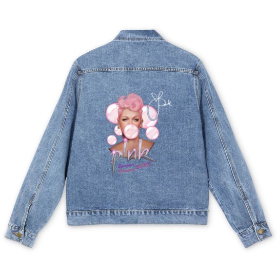 Discover P!nk Summer Carnival 2023, Trustfall Album Men's Denim Jackets, Pink Singer Tour, Music Festival Men's Denim Jackets, Concert Apparel, Tour Men's Denim Jackets