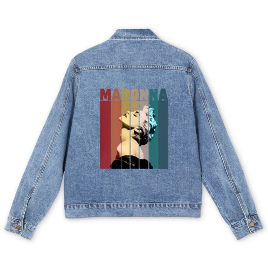 Discover Madonna Retro Vintage Men's Denim Jackets, Madonna Men's Denim Jackets, Music Men's Denim Jackets, Gift Men's Denim Jackets For You And Your Friends, Vintage Madonna Men's Denim Jackets