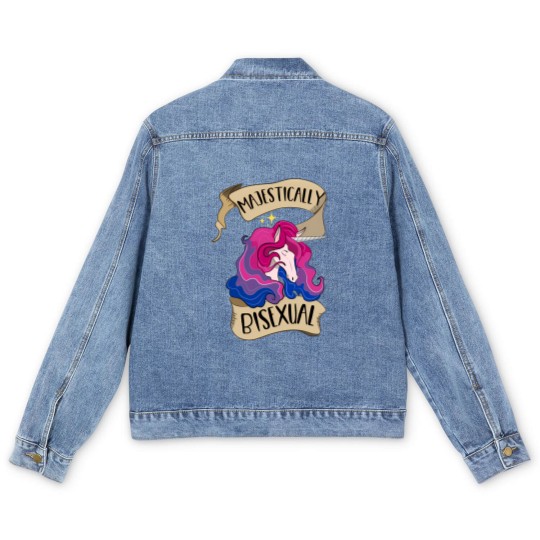 Discover Majestically Bisexual Unicorn - Bisexual Pride - Men's Denim Jackets