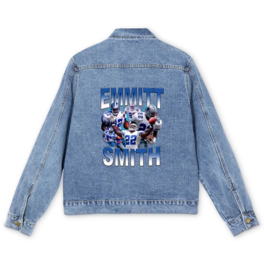 Discover Vintage 90s Graphic Style Emmitt Smith Men's Denim Jackets, Emmitt Smith Men's Denim Jackets, Sport Men's Denim Jackets
