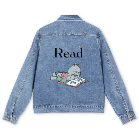 Discover It's A Good Day To Read Book - Elephant And Piggie Comic - Men's Denim Jackets