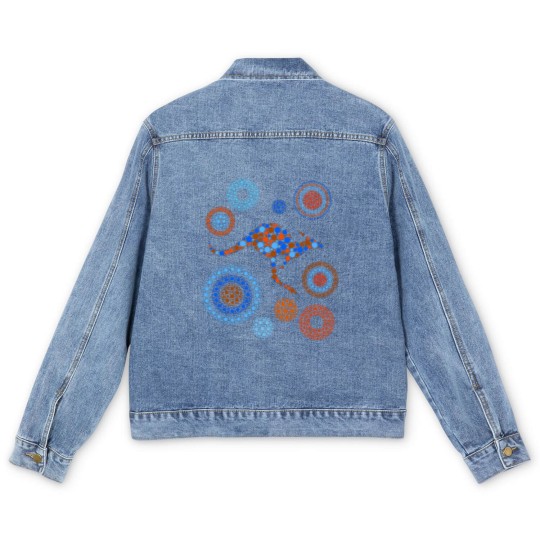 Discover Aboriginal Dot Art Kangaroo Color - Kangaroo - Men's Denim Jackets