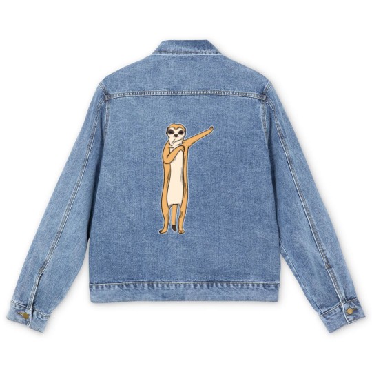 Discover Meerkat Dabbing Dabbin Dabb Dance Gift & Present Men's Denim Jackets