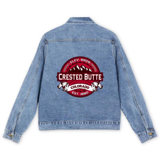 Discover Crested Butte Logo Men's Denim Jackets