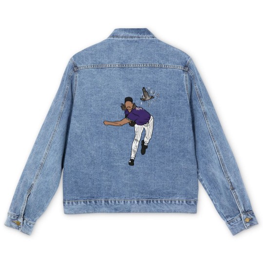 Discover Randy Johnson Hits A Bird Men's Denim Jackets
