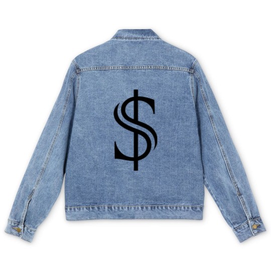 Discover Dollar Sign Money Cash Men's Denim Jackets