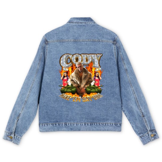 Discover Cody Rhodes Make 'Em Say Uhh Men's Denim Jackets Cotton Men's Men's Denim Jackets