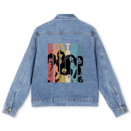 Discover Vintage Retro Boston Band Men's Denim Jackets, Boston Band Gift