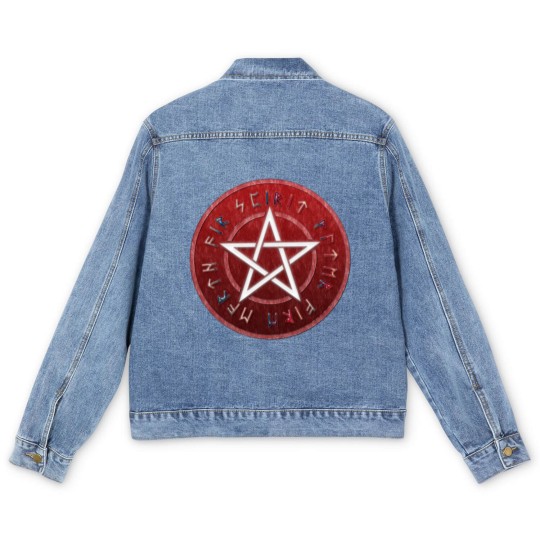Discover wiccan pentagram Men's Denim Jackets