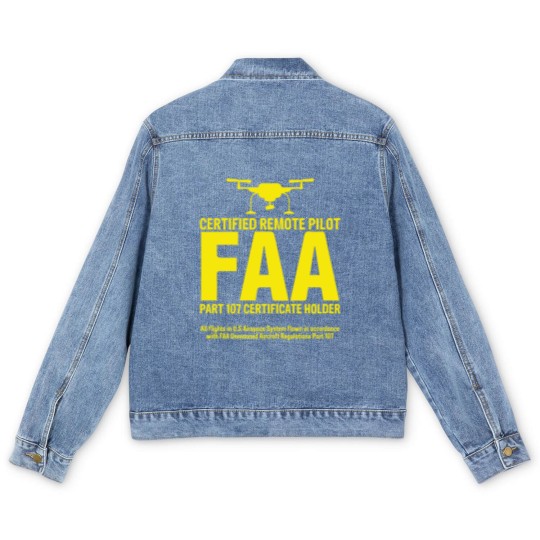Discover FAA Certified Drone Pilot Funny Gift Men's Denim Jackets