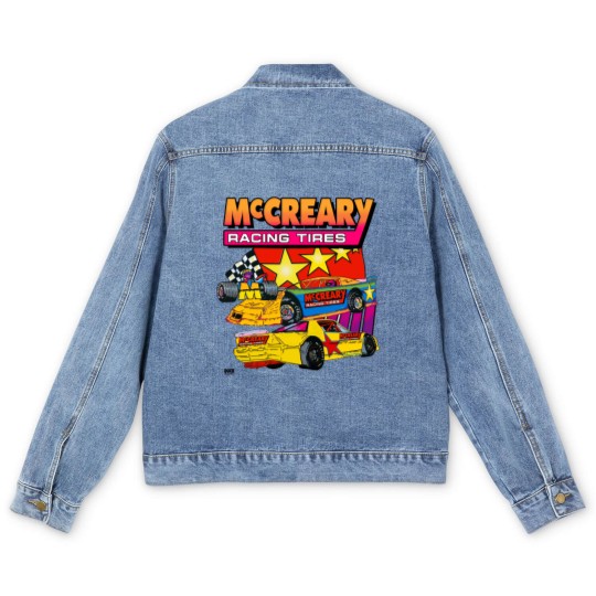 Discover Vintage 1990s McCreary Racing Tire Neon Men's Denim Jackets