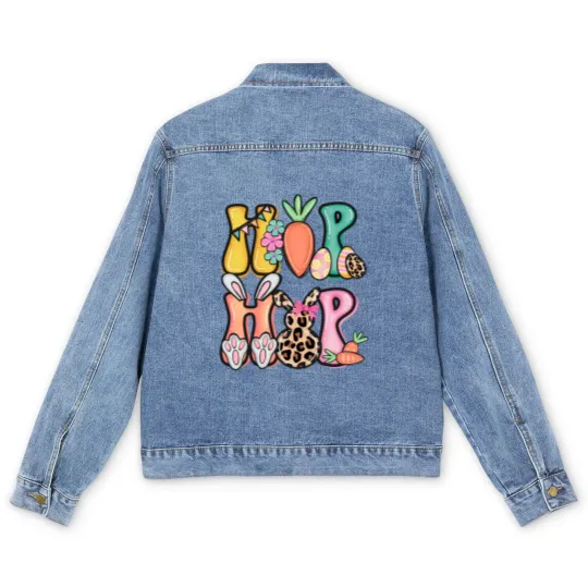 Discover Hip Hop Easter Easter Bunny Men's Denim Jackets, Easter