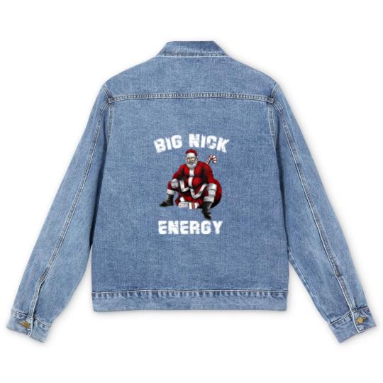 Discover Big Nick Energy Men's Denim Jackets, Funny Santa Big Nick Energy