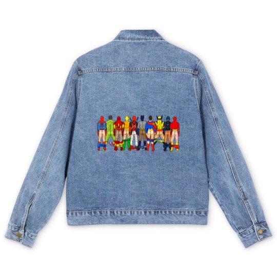 Discover Superhero Butts LV Men's Denim Jackets
