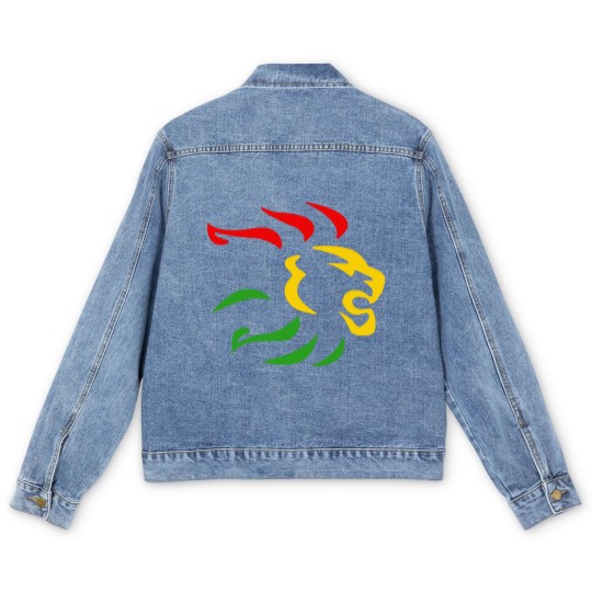 Discover Rasta Lion reggae Men's Denim Jackets