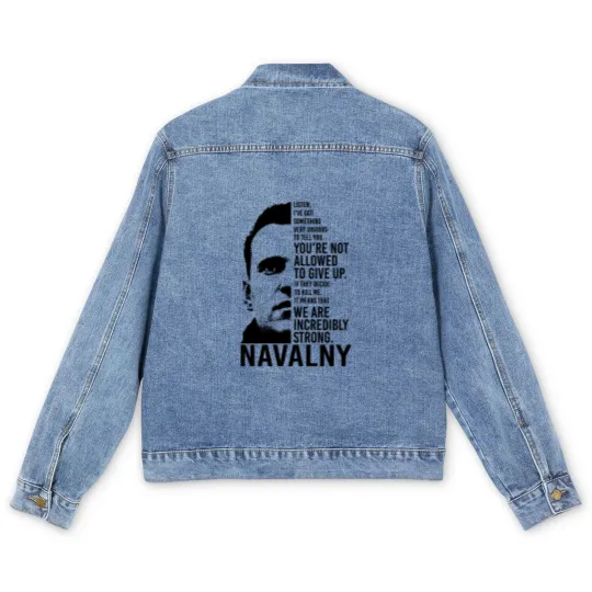 Discover Alexei Navalny Men's Denim Jackets, RIP Alexei Navalny 1976-2024 Men's Denim Jackets