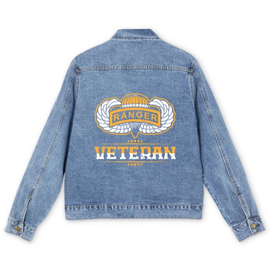 Discover Airborne Ranger Army Veteran Men's Denim Jackets
