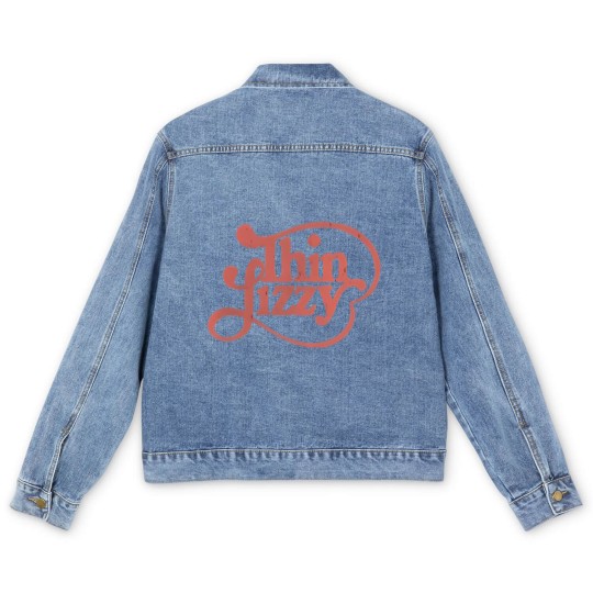 Discover Thin Lizzy First Logo Men's Denim Jackets - Vintage Style Men's Denim Jackets - Retro 1970s Band Unisex Men's Denim Jackets
