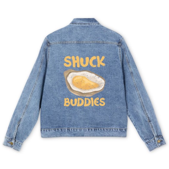 Discover Shuck Buddies Seafood Lover Seas Mollusc Animal Oyster 21 Men's Denim Jackets