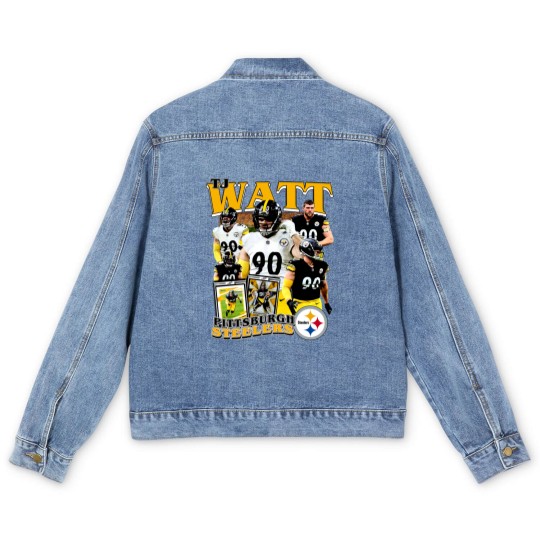Discover Vintage 90s Graphic Style T. J. Watt Men's Denim Jackets, Football Men's Denim Jackets