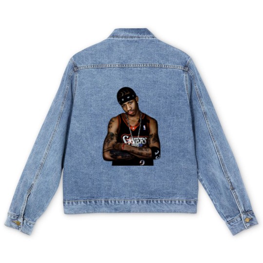 Discover Allen Iverson Men's Denim Jackets, Rare The Answer Rap Men's Denim Jackets Vintage Style Graphic Print