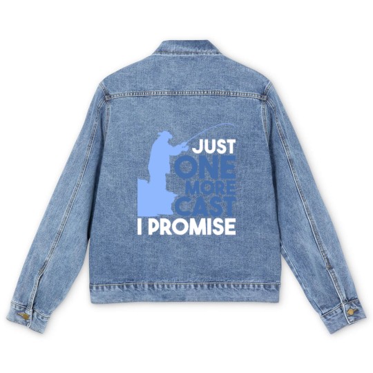 Discover Fishing - Just One More Cast Men's Denim Jackets
