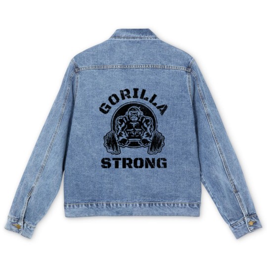 Discover GORILLA STRONG Gym Men's Denim Jackets, Workout Men's Denim Jackets, Gorilla Men's Denim Jackets