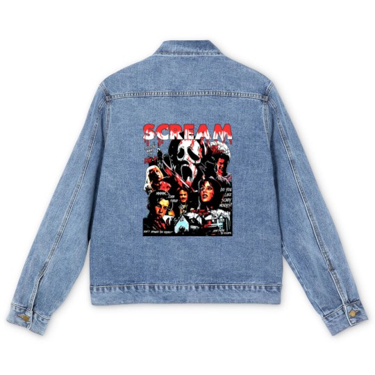 Discover Limited Vintage Scream Movie Men's Denim Jackets, Scream Halloween Men's Denim Jackets, Gift For Woman and Man Unisex Men's Denim Jackets