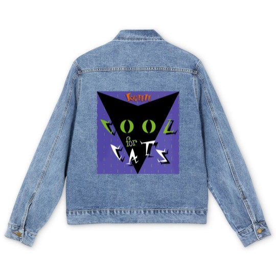 Discover Squeeze Cool For Cats Cool Cats Purple Green Men's Denim Jackets