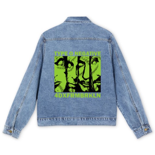 Discover Type O Negative World Coming Down Album Cover Men's Denim Jackets, Hard Rock Music Men's Denim Jackets