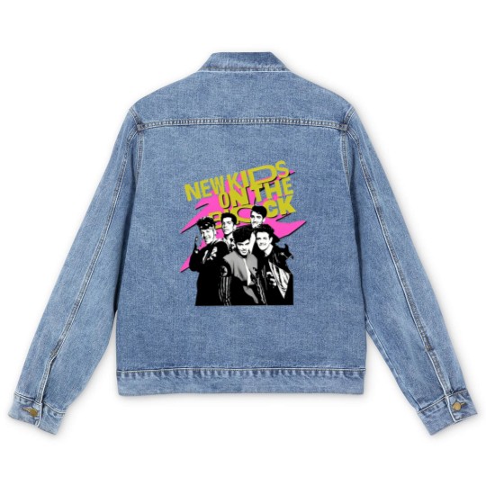 Discover Vintage NKOT Block Pink, NK on The Block Vintage Style Men's Denim Jackets, Mixtape Tour 2022 Men's Denim Jackets, NKOT Block Band Men's Denim Jackets, NKOT Block Concert Men's Denim Jackets