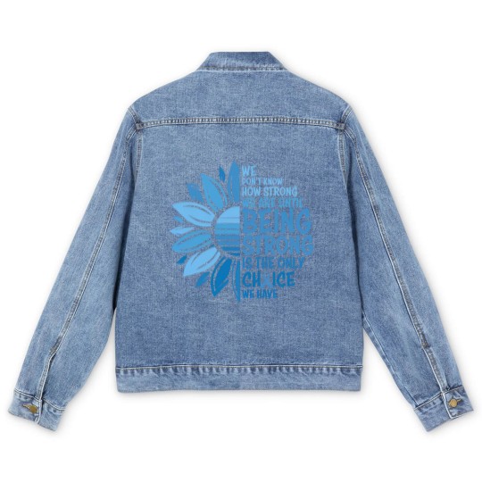 Discover Colon Cancer Awareness Men's Denim Jackets, Cancer Ribbon Graphic Tees