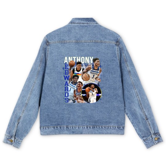 Discover Anthony Edwards Graphic Men's Denim Jackets, Basketball Men's Denim Jackets