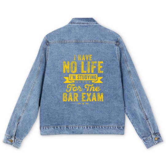 Discover Bar Exam Funny Law School Graduation Women Men Law Men's Denim Jackets
