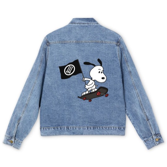 Discover Antifa anti-fascist dog Men's Denim Jackets